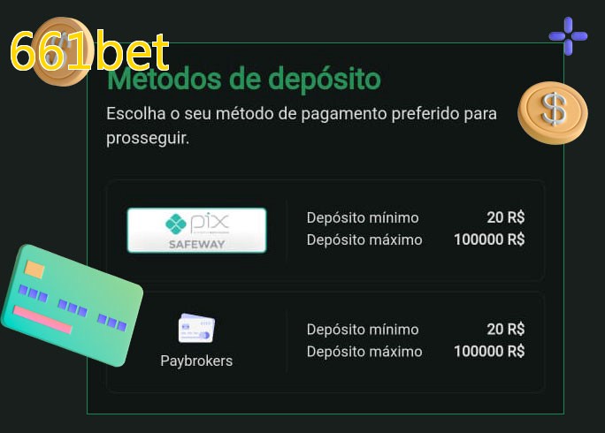 O cassino 661betbet oferece uma grande variedade de métodos de pagamento